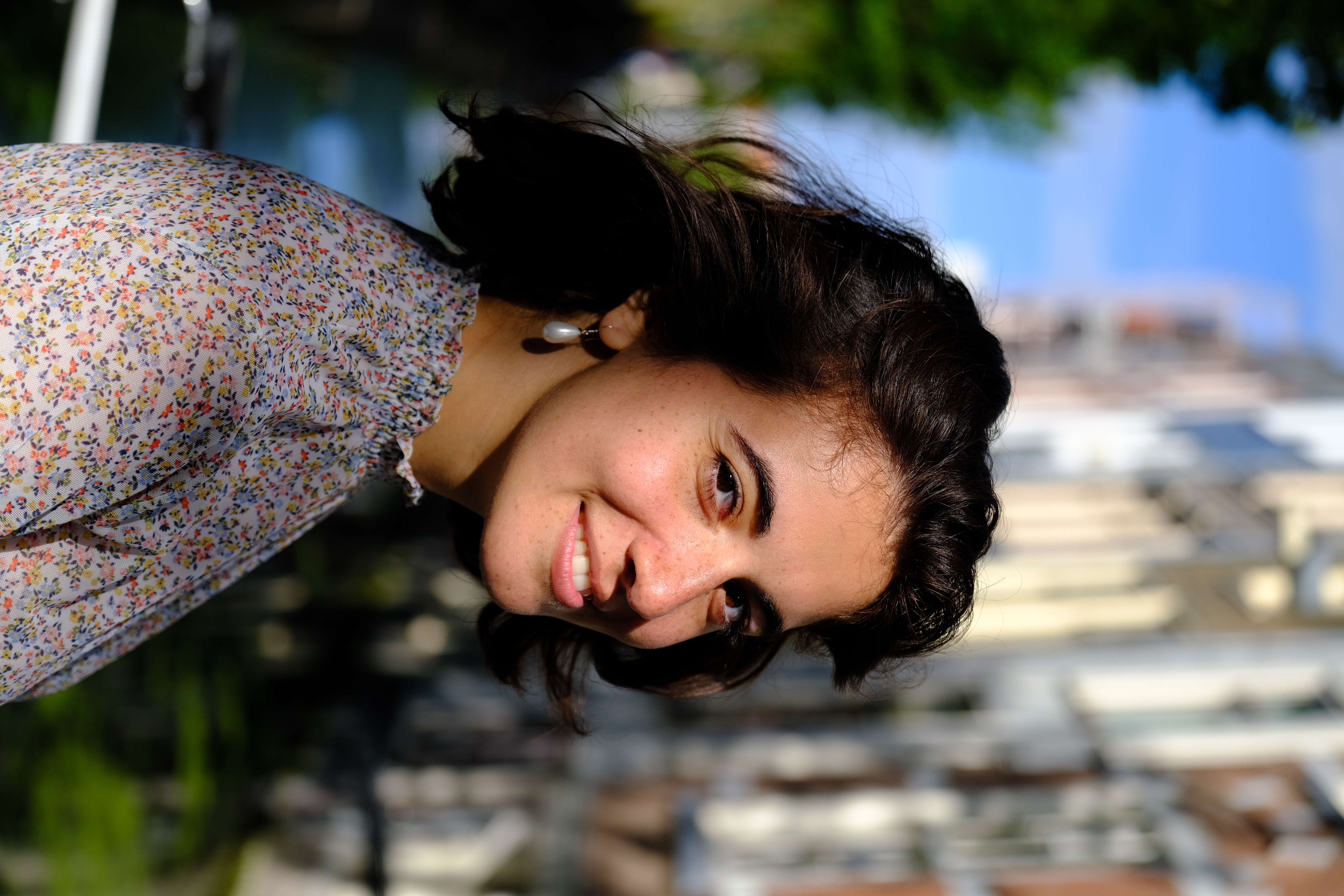 Close portrait with canal bokeh, Delft 2024