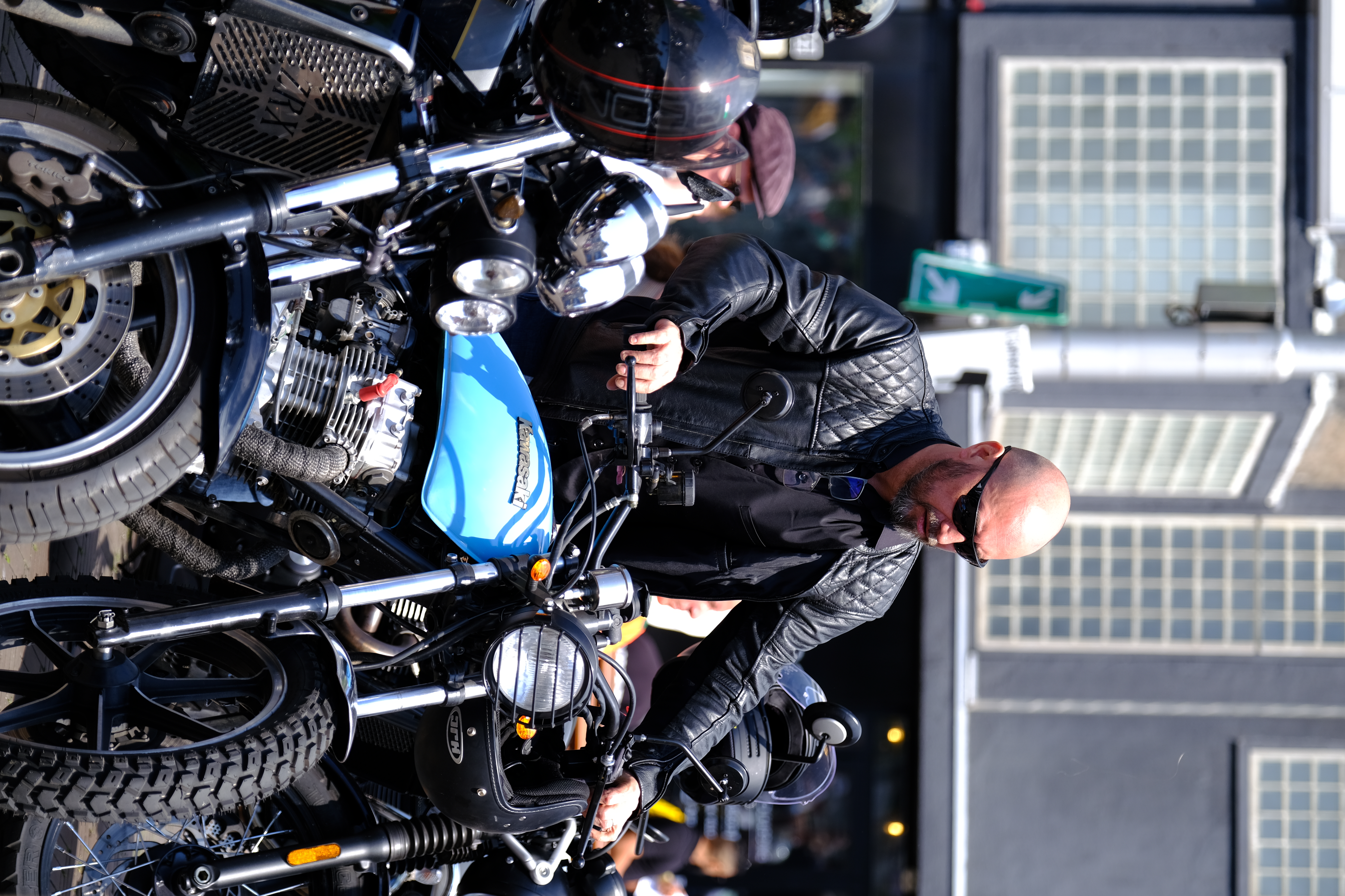Gentleman’s Ride colour shot – rider with blue tank motorcycle, The Hague 2024